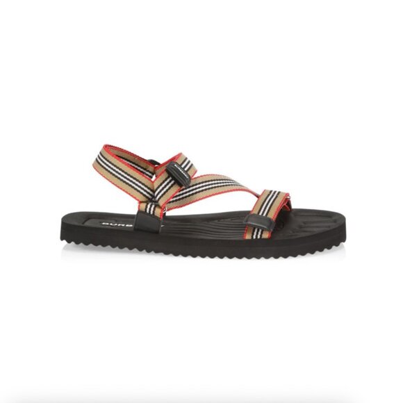 New BURBERRY Patterson Icon Stripe Sandals - Picture 2 of 4